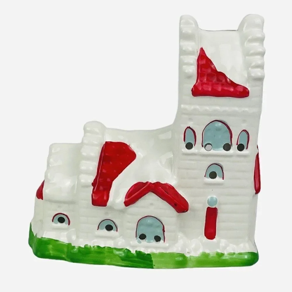 RARE Vintage 1960s Dutch Ceramic Church Christmas Holiday Handmade Hand Painted